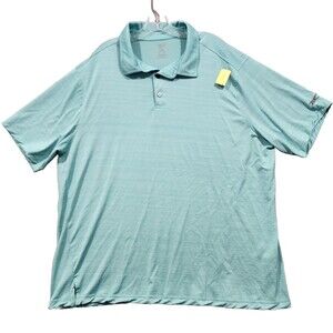 Reebok Shirt Mens 3XL XXX Turquoise Blue Solid Polo Speedwick Short Sleeve
